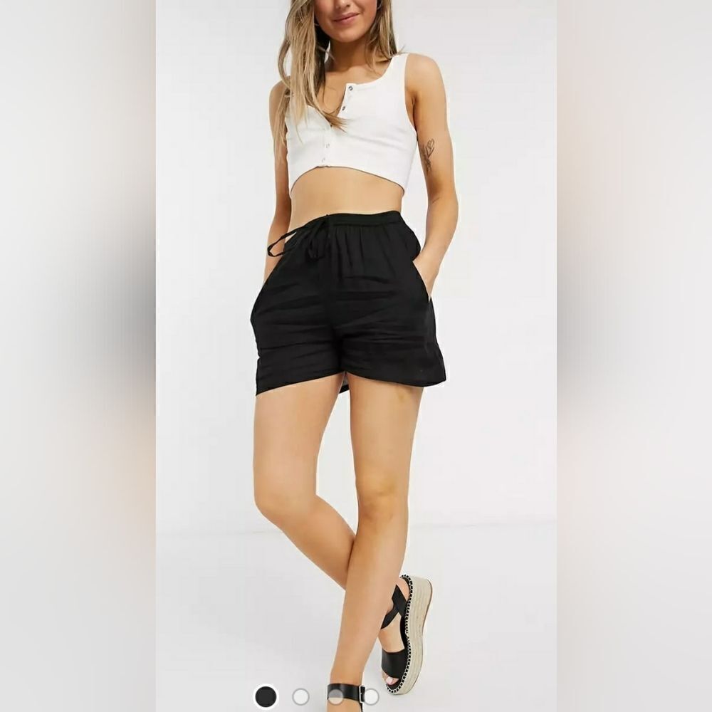 ASOS Black Esmee High Waist Shorts Size 12